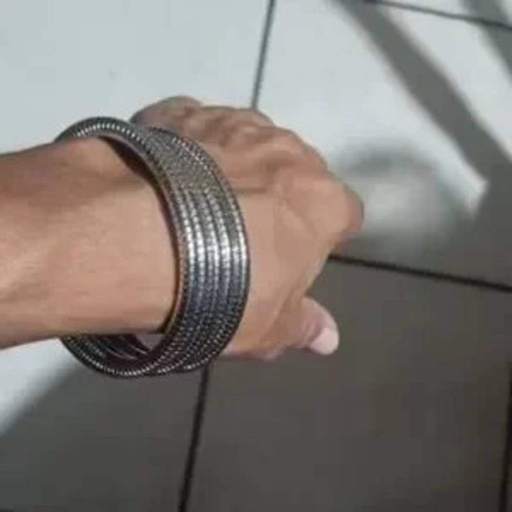 Minimalist Silver Spiral Cuff Bracelet
